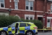 A police cordon around the area the incident happened: Police are targeting e-scooters