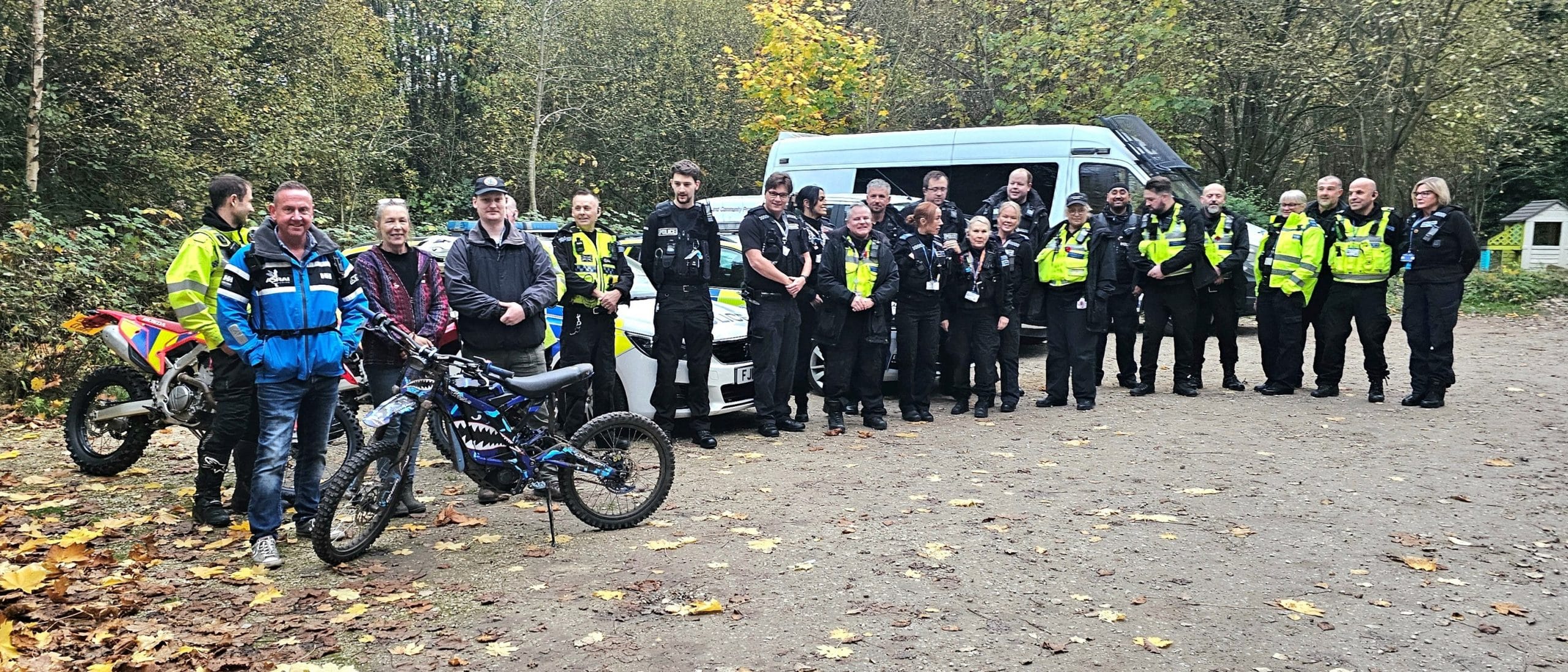 Shirebrook Safer Neighbourhood Team with colleagues from Mansfield North Neighbourhood Policing Team engaged in an operation that targeted illegal bikes in Derbyshire Shirebrook Safer Neighbourhood Team with colleagues from Mansfield North Neighbourhood Policing Team engaged in an operation that targeted illegal bikes in Derbyshire