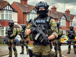 Armed Police: A generated image of armed police for illistrative purposes only