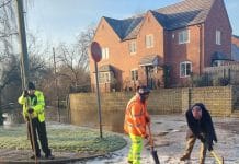 Willington bridge reopens after icy closure and gas leak repairs Council workers gritting Willington Bridge to ensure safe reopening after icy conditions.