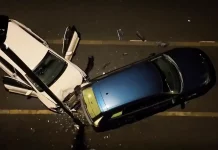 Woman sent to hospital after crashing into parked car in town Woman hits parked car in town: The aftermath of the collision on Gower Street, Derby, showing the damaged VW Polo and parked Saab 900.